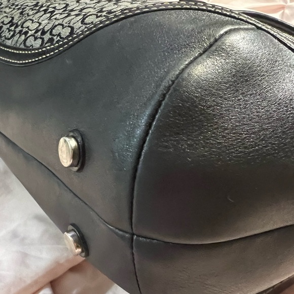 Coach black/grey Signature Soho Canvas and Leather Flap Buckle Satchel - Picture 7 of 14